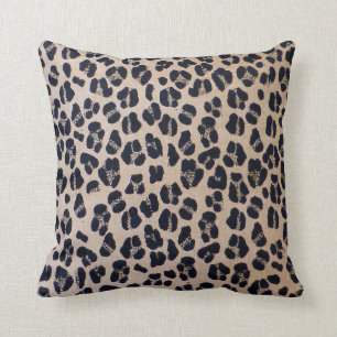 Coussin Carreau luxueux 16" d'empreinte de léopard x 16"
