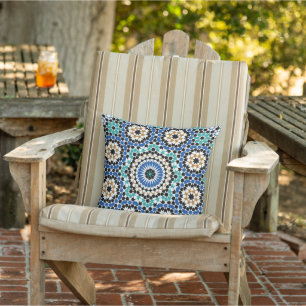 Coussin Carreau méditerranéen esthétique bohème