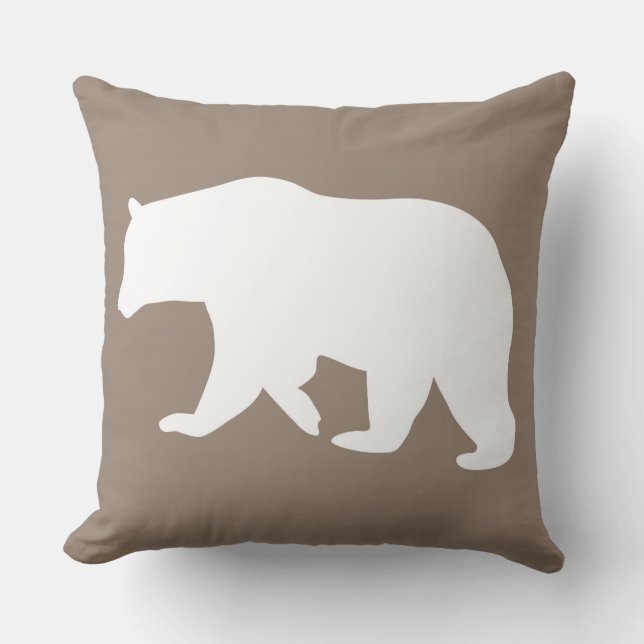 Coussin Carreau mignon d'animaux de région boisée d'ours (Recto)