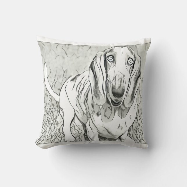 Coussin Carreau mignon de Basset Hound (Recto)