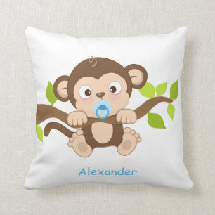 Coussin Carreau mignon de singe de bébé