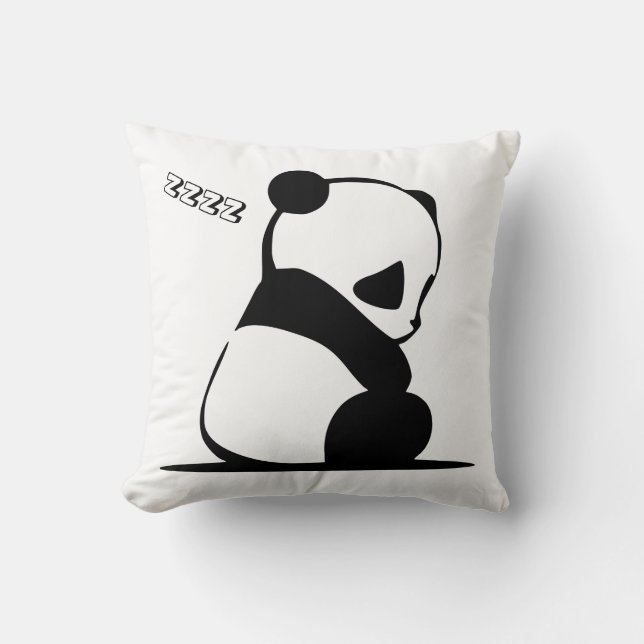 Coussin Carreau mignon d'ours panda de sommeil (Recto)