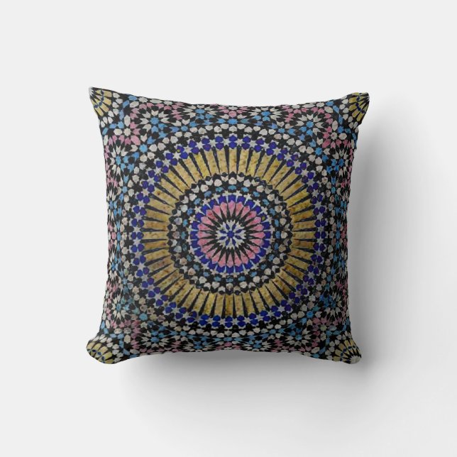 Coussin carreau moderne de zelliges (Recto)
