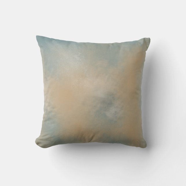 Coussin Carreau mou et rêveur de bleu et d'or | (Recto)