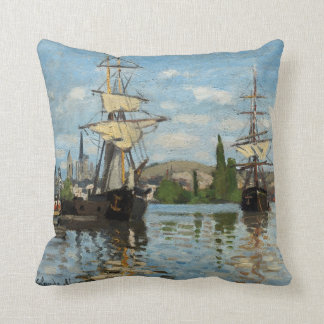 Coussin Carreau nautique de bateaux de Claude Monet