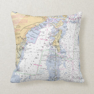 Coussin Carreau nautique de carte de la Floride