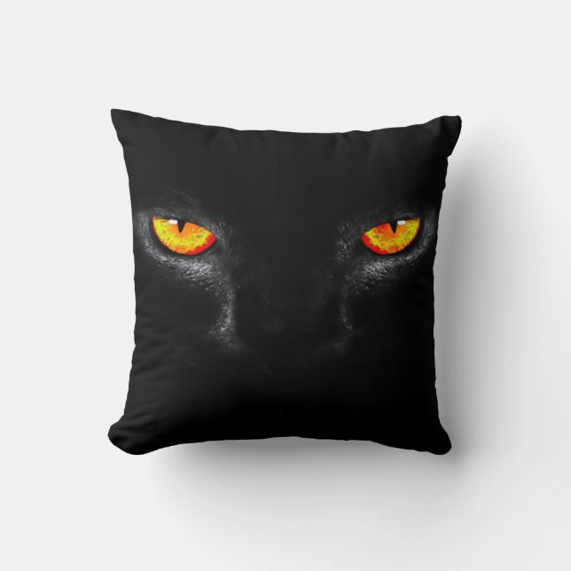 Coussin Carreau noir de peluche d'art d'aquarelle de plots (Recto)
