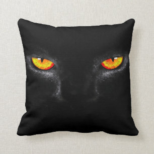 Coussin Carreau noir de peluche d'art d'aquarelle de plots