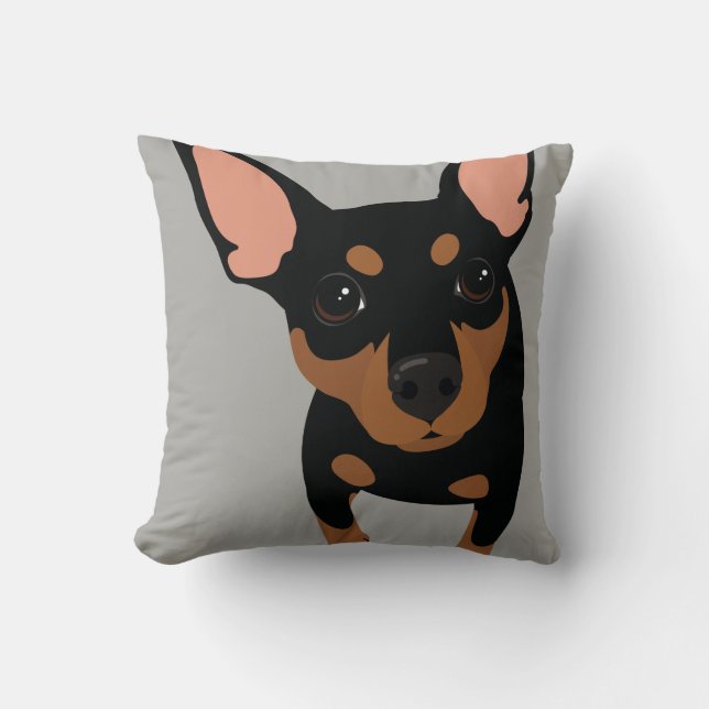 Coussin Carreau noir de propriétaire de Pin de minute (Recto)