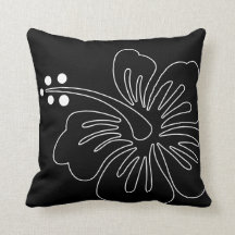 Carreau noir et blanc de ketmie hawaïenne