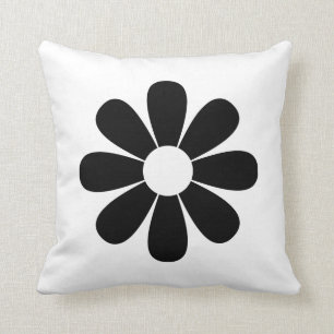 Coussin Carreau noir et blanc de marguerite
