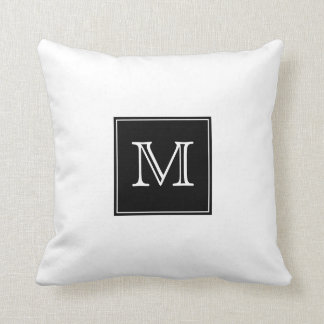 Coussin Carreau noir et blanc de monogramme