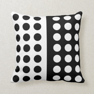 Coussin Carreau noir et blanc de point de polka