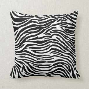 Coussin carreau noir et blanc de rayure de zèbre