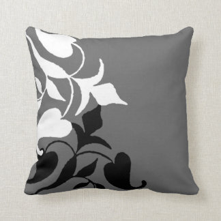 Coussin Carreau noir et blanc moderne de gris de vigne