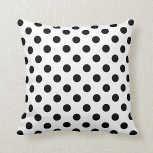 Coussin Carreau noir et blanc, pois