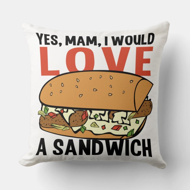 Coussin Carreau nommé fait sur commande de sandwich (Recto)