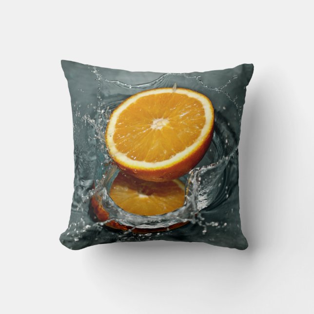 Coussin Carreau orange de coutume d'éclaboussure (Recto)