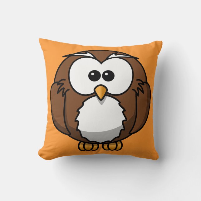Coussin Carreau orange de hibou (Recto)