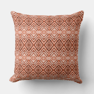 Coussin Carreau orange de motif de rouille de diamants de