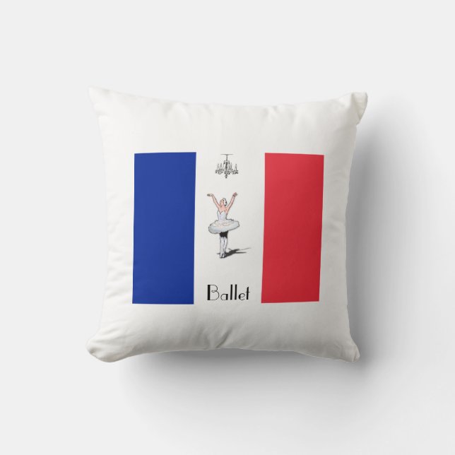 Coussin Carreau orienté de drapeau français de ballet de (Recto)