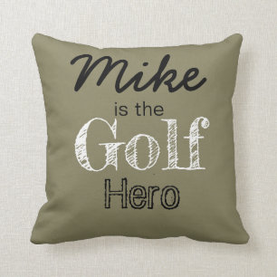 Coussin Carreau personnalisé de héros de golf