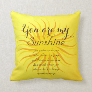 Coussin Carreau personnalisé de jaune de soleil