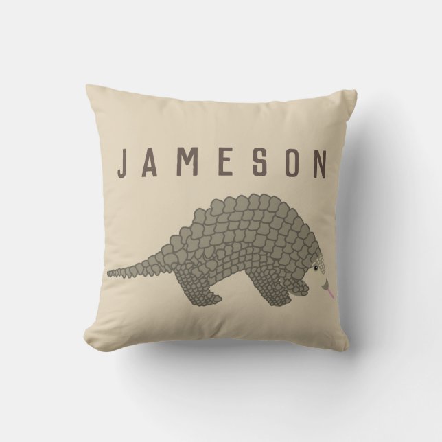 Coussin Carreau personnalisé de Pangolin (Recto)