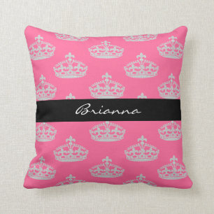 Coussin Carreau personnalisé de princesse Crown de diamant