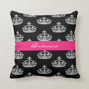 Coussin Carreau personnalisé de princesse Crown de diamant