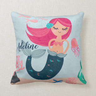 Coussin Carreau personnalisé de sirène