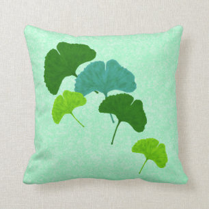 Coussin Carreau pour aquarelle de feuille de ginkgo biloba
