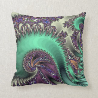 Coussin Carreau pourpre de conception de paon