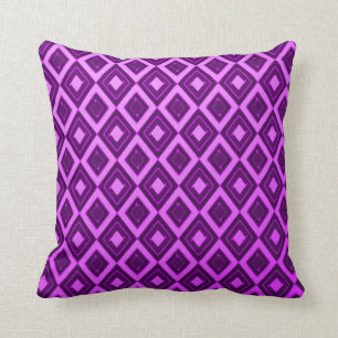 Coussin Carreau pourpre de motif de diamant des rétros