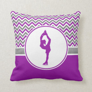 Coussin Carreau pourpre de patineur artistique de Chevron