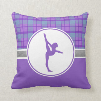 Coussin Carreau pourpre de plaid d'amoureux de gymnastique