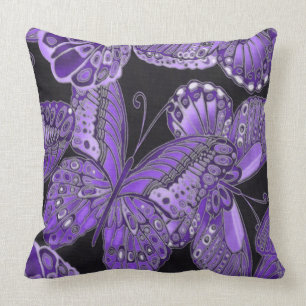 Coussin Carreau pourpre décoratif de papillon