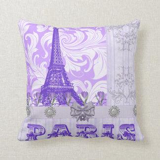 Coussin Carreau pourpre en pastel de Paris