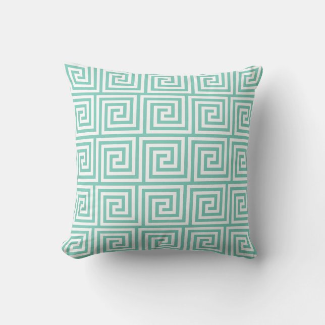Coussin Carreau principal grec de turquoise (Recto)