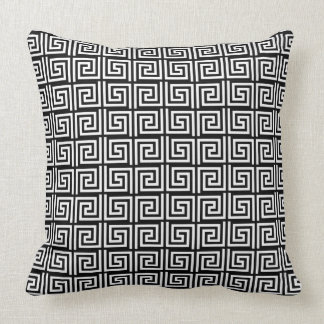 Coussin Carreau principal grec noir et blanc de conception