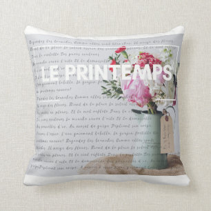 Coussin Carreau - printemps - décor français