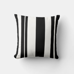 Coussin Carreau rayé blanc et noir