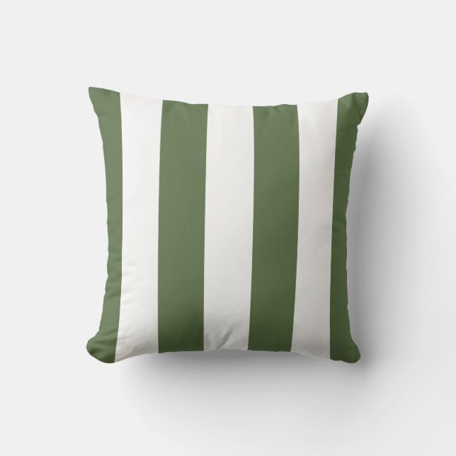 Coussin Carreau rayé vert et blanc de Colewort (Recto)