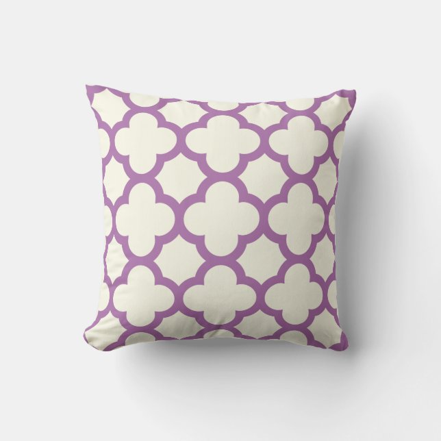 Coussin Carreau rayonnant de Quatrefoil d'orchidée (Recto)