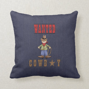Coussin Carreau Recherché de MoJo de denim de cowboy