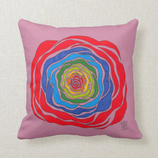 Coussin Carreau rose d'arc-en-ciel