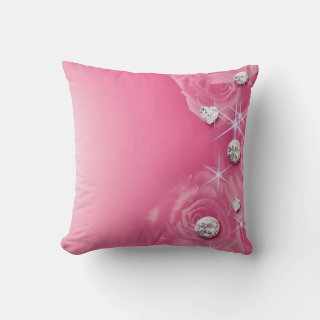 Coussin Carreau rose de diamants roses (Recto)