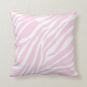 Coussin Carreau rose d'impression de zèbre
