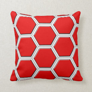 Coussin Carreau rouge de motif de ruche