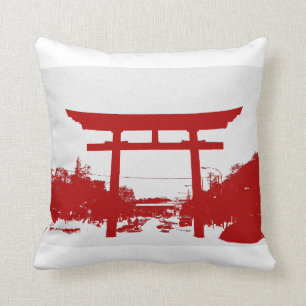Coussin Carreau rouge de porte de Torii